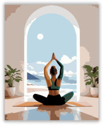  Jóga Póz Tengerparti Kilátással - számfestő készlet