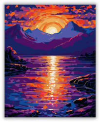  Naplemente Hegyi Tó Felett - számfestő készlet