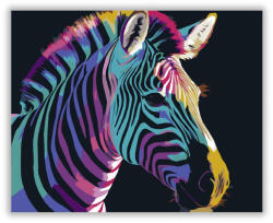  Neon Színátmenetek Zebra Portré - számfestő készlet