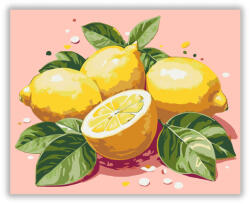  Citromok Rózsaszín Háttéren - számfestő készlet