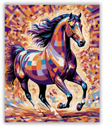  Mozaikszerű Lovas Ábrázolás - számfestő készlet