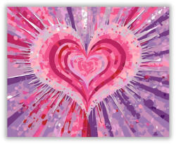  Rózsaszín Szívtörés Absztrakció - számfestő készlet