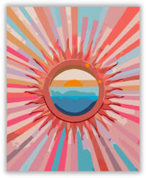  Színes Sugarak és Napkorong - számfestő készlet