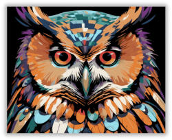  Neon Bagoly Élénk Textúrákkal - számfestő készlet