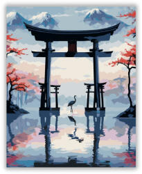  Torii Kapu és Darvak a Nyugalom Tükrében - számfestő készlet