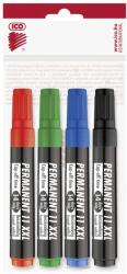 ICO Alkoholos marker készlet, 3mm, kerek hegyű Ico 11XXL, 4 klf. szín - toptoner