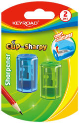 Keyroad Hegyező 1 lyukú tartályos 2 db/bliszter Keyroad Cup Sharpy vegyes színek - toptoner
