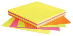 Info Notes Jegyzettömb öntapadó, 75x75mm, 100lap, Info Notes, brilliant mix, sárga, zöld, pink, narancs - toptoner