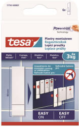 Ragasztócsík utántöltő öntapadós, csempéhez és fémhez 3 kg teherbírású 6 darab/bliszter Tesa Powerstrips - toptoner