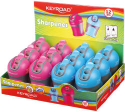 Keyroad Hegyező 2 lyukú tartályos, fedeles 12 db/display Keyroad Colour Special vegyes színek - toptoner