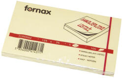 Fornax Jegyzettömb öntapadó, 75x125mm, 100lap, Fornax, sárga - toptoner
