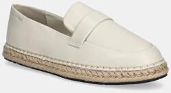 Calvin Klein bőr espadrilles ESPADRILLE W/CK HW - LTH bézs, HW0HW02390 - bézs Női 41