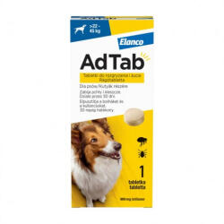 Elanco 4db-tól : AdTab rágótabletta óriás testű kutyáknak (>22-45kg) 900mg , 1db tabletta