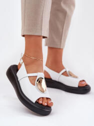 Step in style Sandale cu talpă tip pană Step in style, Model 212713, Alb