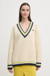 Lacoste gyapjú pulóver meleg, női, bézs, AF2563 - bézs 38