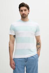 Barbour pamut póló Whalton Stripe T-Shirt türkiz, férfi, mintás, MTS1255 - kék M