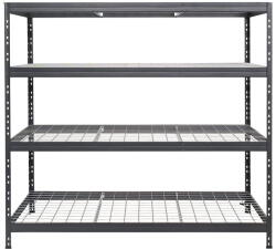 AR Shelving Nagy teherbírású polc RIVET 180X180X60cm 5db acélrácsos polclappal, antracitszürke
