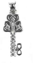 Flippy Pandantiv Cheie cu pietre, Argint 925, 2.7 cm x 1 cm, rodiata (teo-06040)