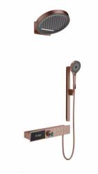 Form Sistem dus digital smart 3 functii cu afisaj LED, palarie dus O32cm si panou termostatic, bronz, Form Harmony (21003-225-7083)