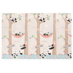 Flippy Covoras pentru Copii, Flippy, cu 2 Fete, Model Panda Party, din XPE+PE, Impermeabil, Antiderapant, Protectie Termica, +3 Luni, Pliabil, 180 x 200 x 1 (teo-135733) Covor