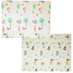 Flippy Covoras pentru Copii, Flippy, cu 2 Fete, Model Caprioare Circ, din XPE+PE, Impermeabil, Antiderapant, Protectie Termica, +3 Luni, Pliabil, 150 x 200 x 1 cm, Multicolor (teo-135726) Covor