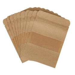  Geanta Doy Pack 13x22.5cm - Kraft cu fereastră - Set 100 buc