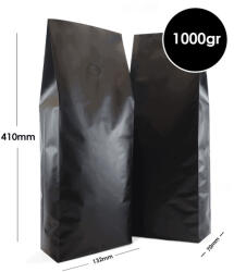  Pungă Pentru Cafea Side Gusset 1kg Cu Supapă Neagră 100 Buc