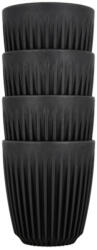 Huskee Pahare 4 Buc Charcoal 8oz Pahar