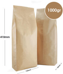 Pungă Pentru Cafea Side Gusset 1kg Cu Supapă Kraft 100 Buc