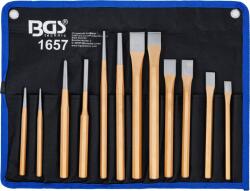 BGS technic Set dalti si dornuri + puctator de centrare, 12 piese, BGS 1657 (B-1657) Dalta