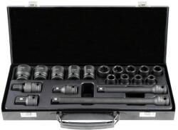 JBM Trusa cu tubulare de impact, antrenare 1/2" profil hexagon cu 14 tubulare + adaptoare, 19 piese, JBM 52345 (JBM-52345)