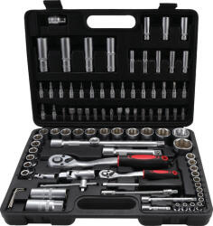BGS technic Trusa scule cu clicketi, biti si tubulare, antrenare 6, 3 mm (1/4") / 12, 5 mm (1/2"), 94 piese, BGS DIY 2296 (B-2296) Trusa unelte