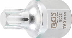 BGS Bit Torx T60 pentru slabit curele de accesorii poly-v VAG 6 cylinder TDI common rail, antrenare 1/2" / Hexagon exterior 22 mm, BGS 9532 (B-9532)