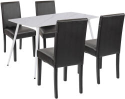 Megan 4+1 étkező garnitúra fehér-fekete