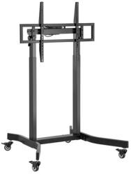 Equip TV állvány - 650631 (55″-100″ álló, dönthető, állítható magasság, gurulós, motoros, Max. : 120kg, fekete) (650632)