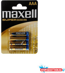 Maxell Elem AAA mikro LR3 1, 5V Super tartós alkaline 4 db/csomag, Maxell (31531)