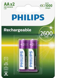 Philips ELEM TÖLTHETŐ AA 2600 mAh 2-BLISZTER R6B2A260/10 (R6B2A260/10) - scom