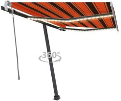 vidaXL narancssárga és barna kézzel kihúzható napellenző 350 x 250 cm (3069725)