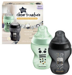 Tommee Tippee Closer To Nature 2*260ml cumisüveg 0+ - kék - babyshopkaposvar