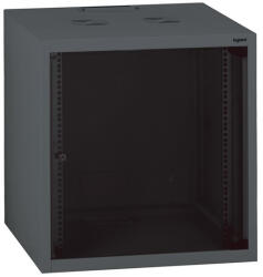 Legrand Rackszekrény - 19" fali kivitel (12U, 626x600x600, antracit, egyrekeszes, üvegajtós, készre szerelt, max: 36 kg) (646212) - securezone