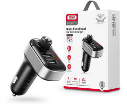 XO Bluetooth FM-transmitter/szivargyújtó töltő - 2xUSB + MP3 + Pendrive lejátszás - XO BCC10 - fekete