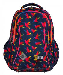 St. Majewski Ghiozdan St. Majewski St. Right Rainbow Birds, 3 compartimente, 2 buzunare, negru cu rosu, BP-26 / 622502 (G462)
