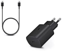 Samsung EP-TA865 kompatibilis hálózati töltő adapter USB-C + USB-C kábel, 65W, fekete, (No logo)