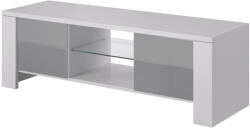 Cama MEBLE Comoda TV Cama Meble West, 42/130/42 cm, Alb-Gri lucios (WEST BI/SZ)