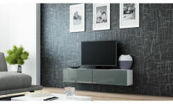 Cama MEBLE Comoda TV Cama Meble Vigo 140, 30/140/40 cm, Alb-Gri lucios (RTV VIGO140 b/s)