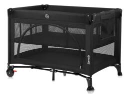 Lionelo Patut Pliabil Lionelo Laura cu Doua Nivele Deschidere Laterala Include Salteluta si Geanta de Transport Roti de la Nastere pana la 15KG 102x74CM Negru (LO-LAURA_BLACK_CARBON)
