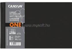 Canson One 21, 6x14 cm, fekvő, 100 g/m2, ragasztott fehér rajzpapírfüzet (C31200L025) (C31200L025)