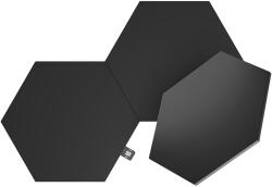 Nanoleaf Intelligens moduláris RGBW LED fénypanelek bővítőkészlete Nanoleaf Shapes Black Hexagons, Wi-Fi, Touch Control, zene szinkronizálás, 3 panel (NL42-0101HX-3PK)