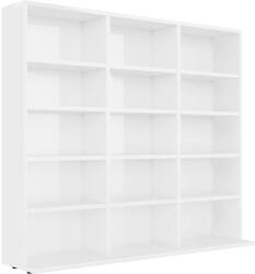 vidaXL magasfényű fehér forgácslap CD-tartó szekrény 100x23x89, 5 cm 801793 (801793)