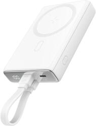 JOYROOM Power Bank vezeték nélküli töltéssel (MagSafe), 10000 mAh Type-C - Lightning kábellel, fehér (JYR1003)